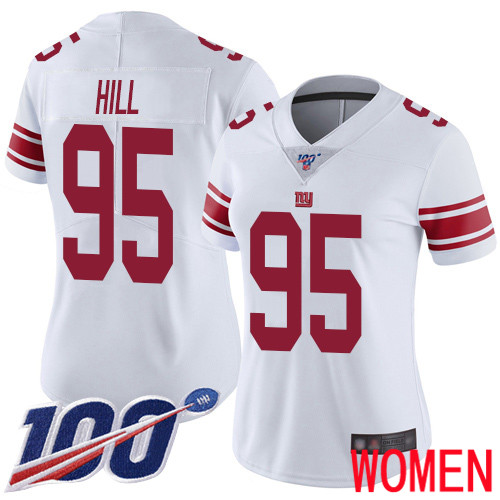 Women New York Giants #95 B.J. Hill White Vapor Untouchable Limited Player 100th Season Football NFL Jersey->youth nfl jersey->Youth Jersey